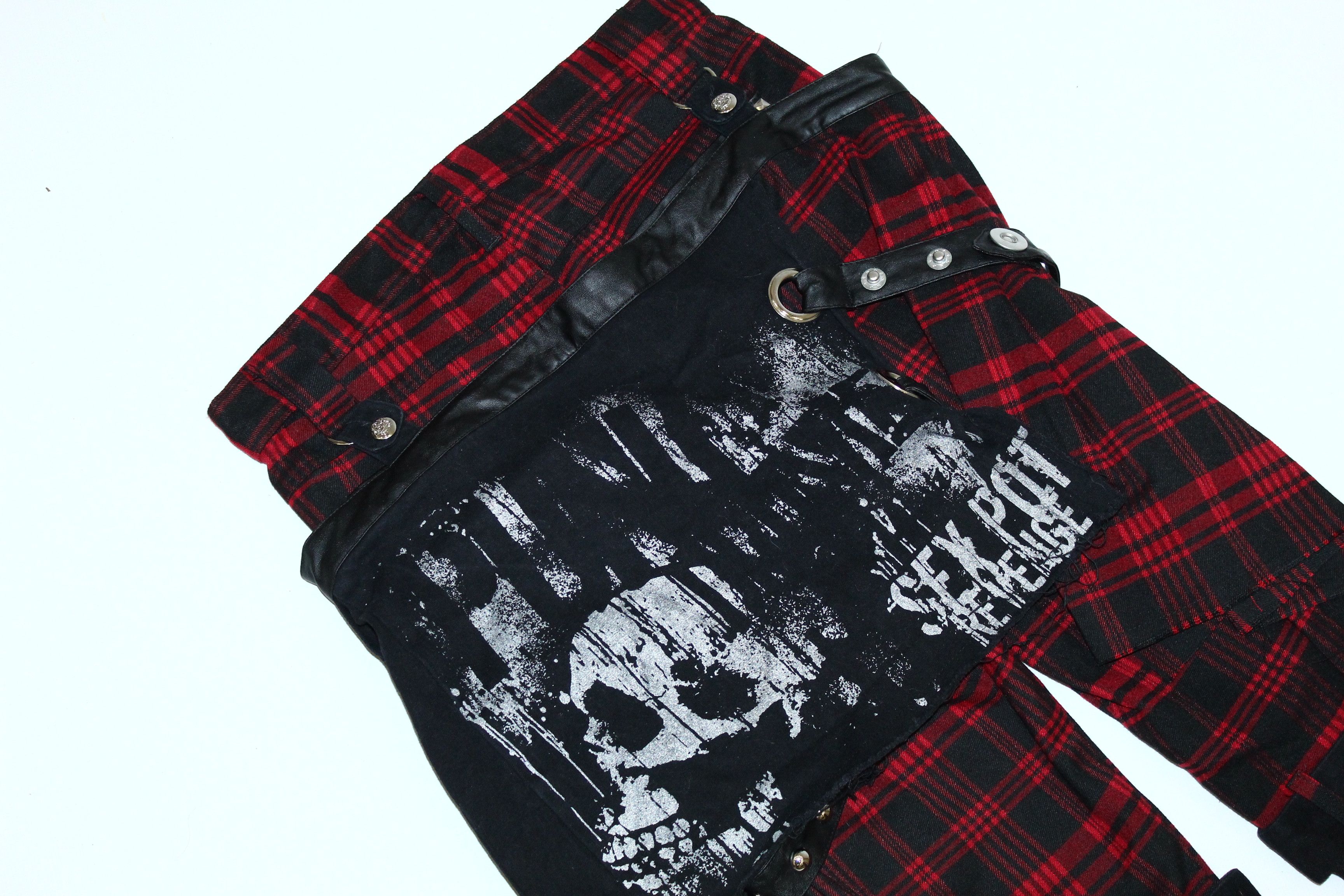 Japanese Brand Y2K💥VTG Sex Pot Revenge Destroy Punk Bondage Tartan Pants Size US 32 / EU 48 - 5 Thumbnail