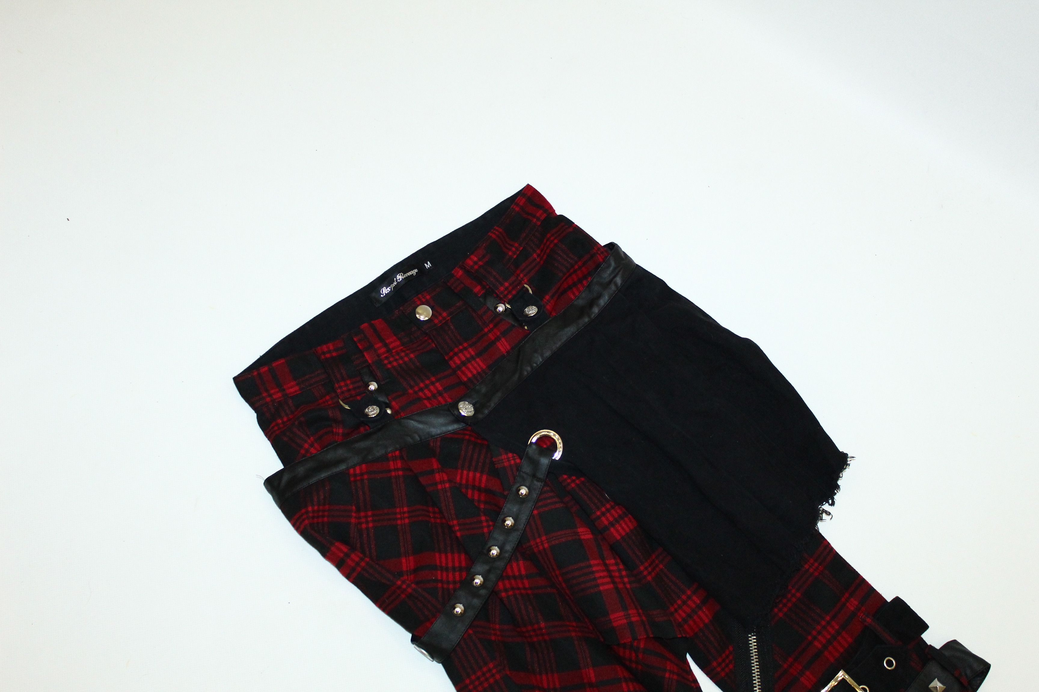 Japanese Brand Y2K💥VTG Sex Pot Revenge Destroy Punk Bondage Tartan Pants Size US 32 / EU 48 - 4 Thumbnail