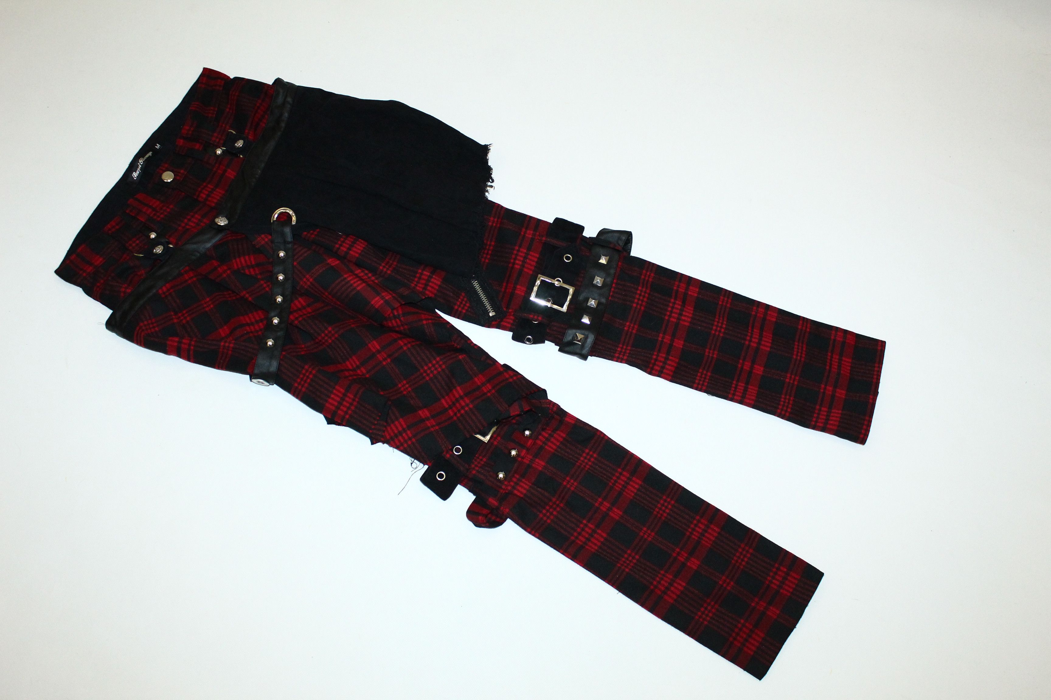 Japanese Brand Y2K💥VTG Sex Pot Revenge Destroy Punk Bondage Tartan Pants Size US 32 / EU 48 - 10 Thumbnail
