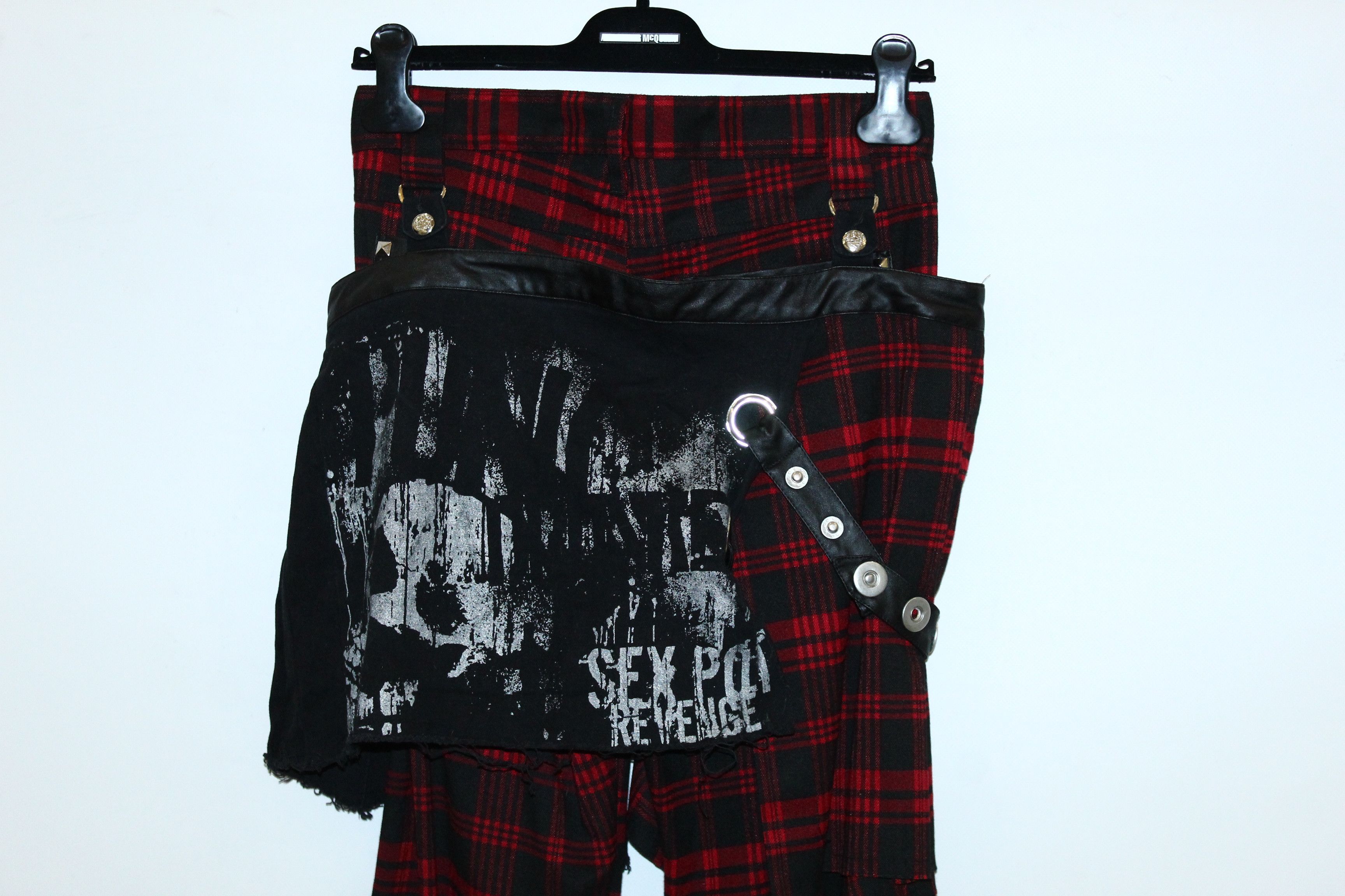 Japanese Brand Y2K💥VTG Sex Pot Revenge Destroy Punk Bondage Tartan Pants Size US 32 / EU 48 - 8 Thumbnail