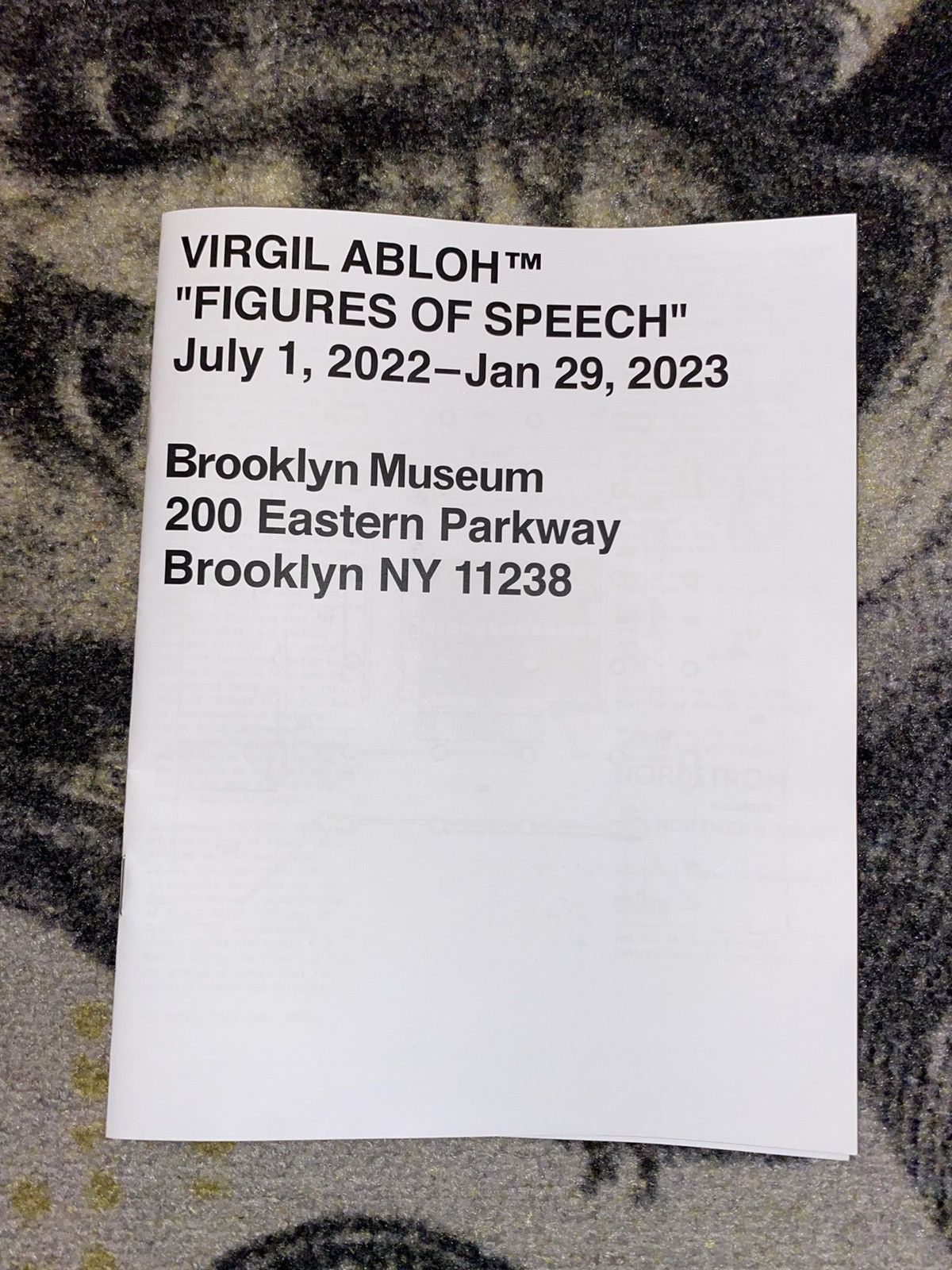 Virgil Abloh x Brooklyn Museum Pamphlet