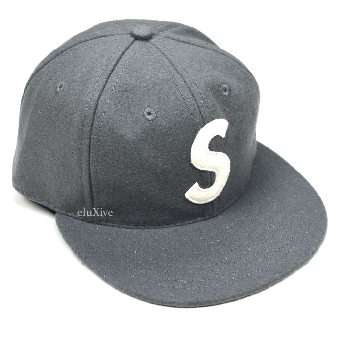 Supreme Supreme Ebbets Field Flannels Gray Wool S Logo Fitted Hat