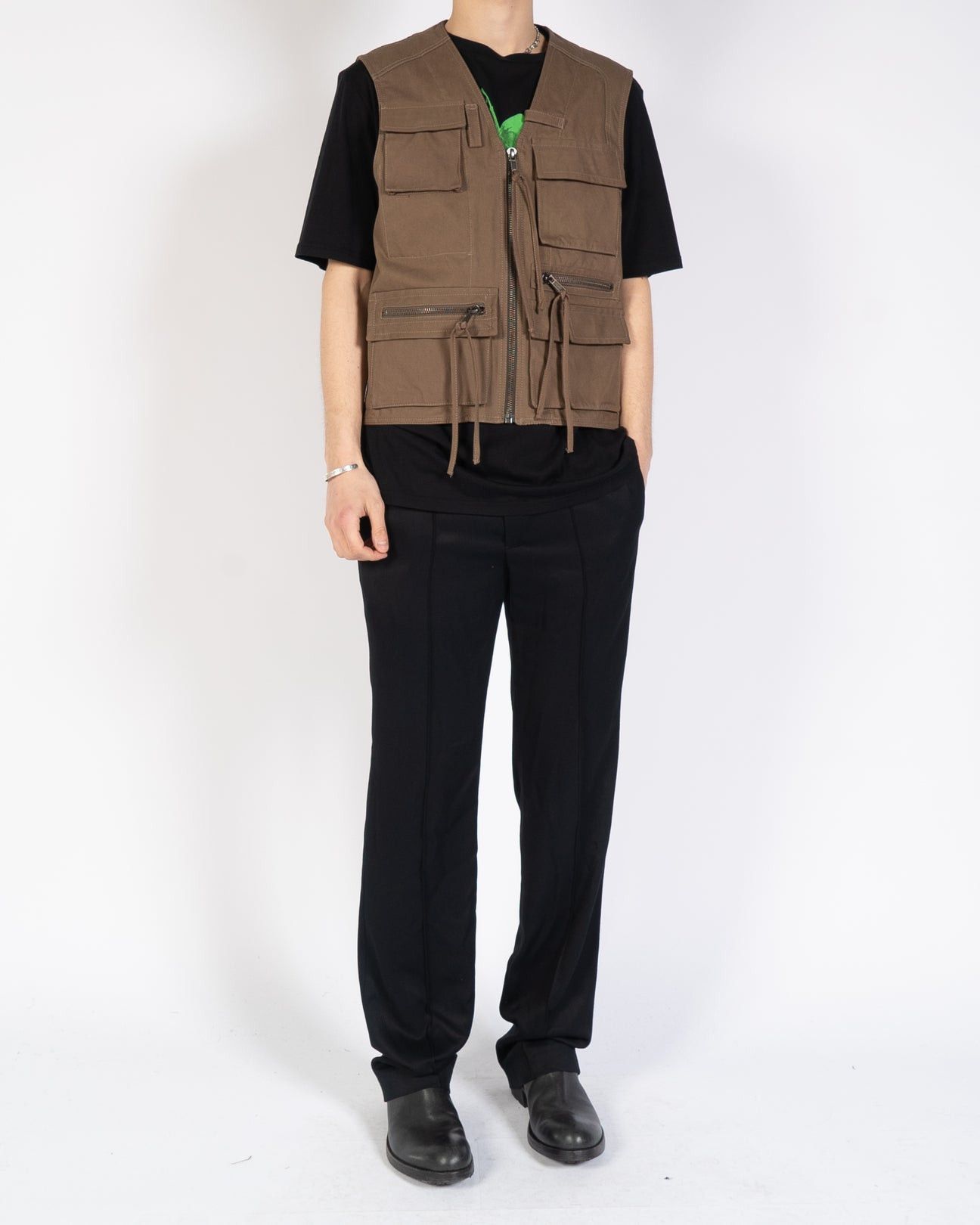 Haider Ackermann SS19 Brown Cotton Army Waistcoat Size US M / EU 48-50 / 2 - 4 Thumbnail