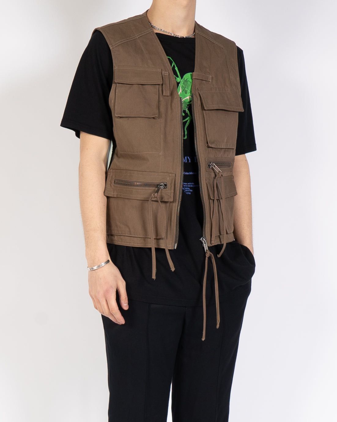 Haider Ackermann SS19 Brown Cotton Army Waistcoat Size US M / EU 48-50 / 2 - 2 Thumbnail