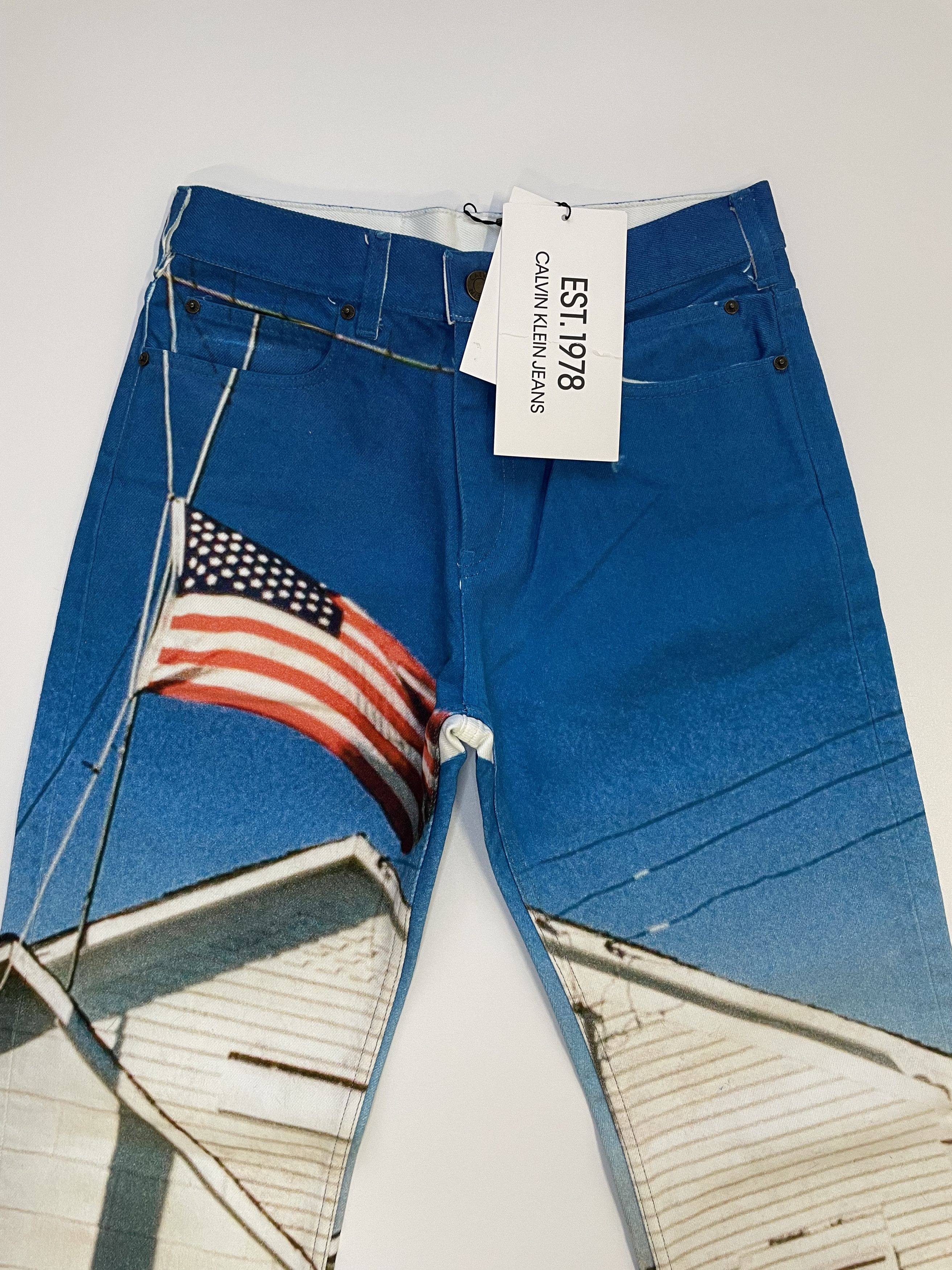 Calvin Klein Calvin Klein est 1978 Landscape Flag Jeans Size US 27 - 3 Thumbnail