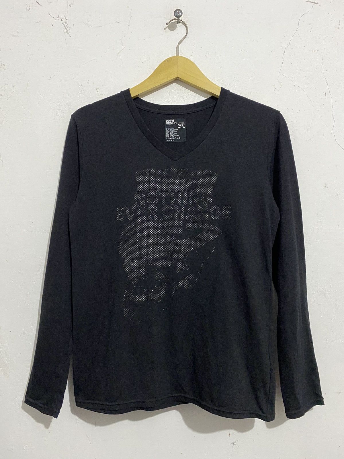 image of Hysteric Glamour x Ppfm Bindingofferppfm Nothing Ever Change Skull Longsleeve in Black (Size Medium