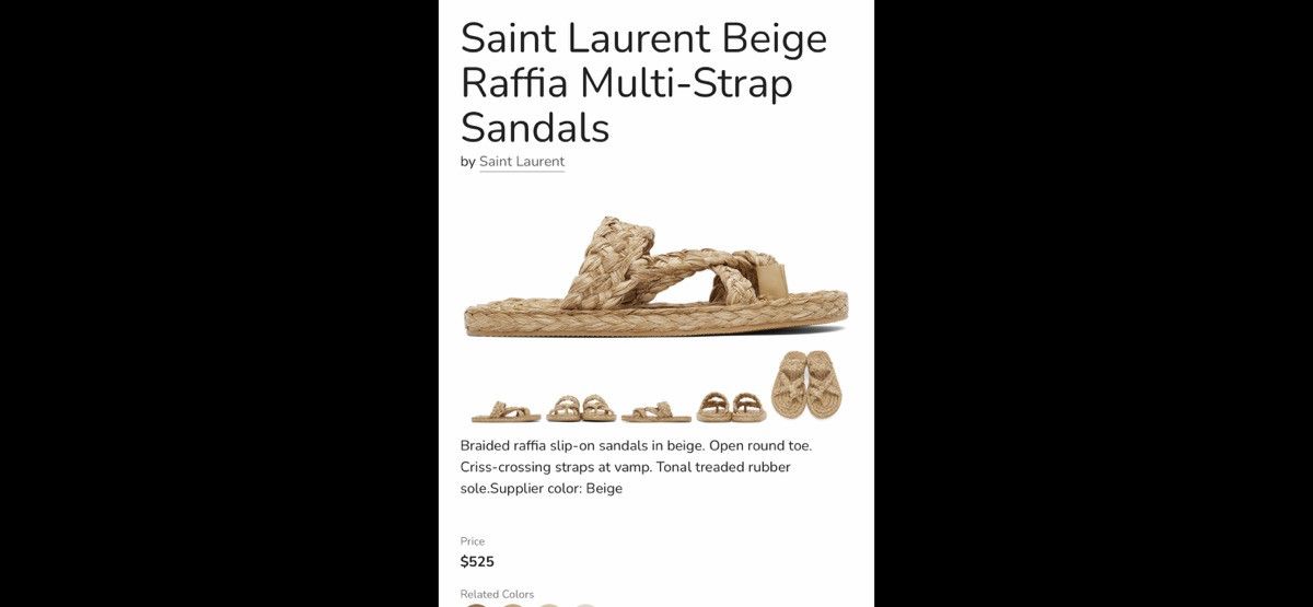 Saint Laurent raffia sandals. 39.5/6.5