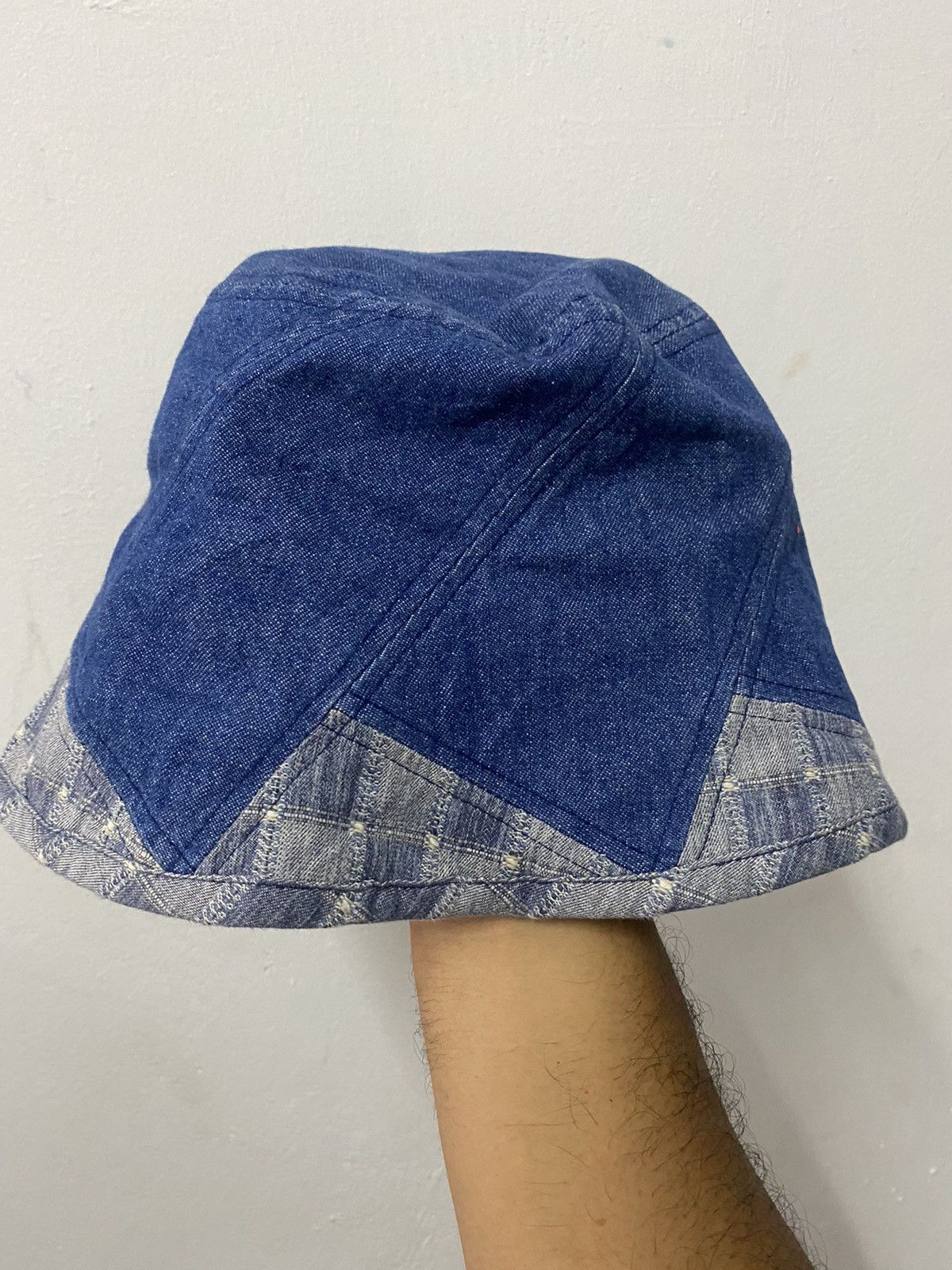 Vintage 🔥Vintage🔥Patchwork Denim Unique Calmtime Brand Bucket Hat Size ONE SIZE - 4 Thumbnail