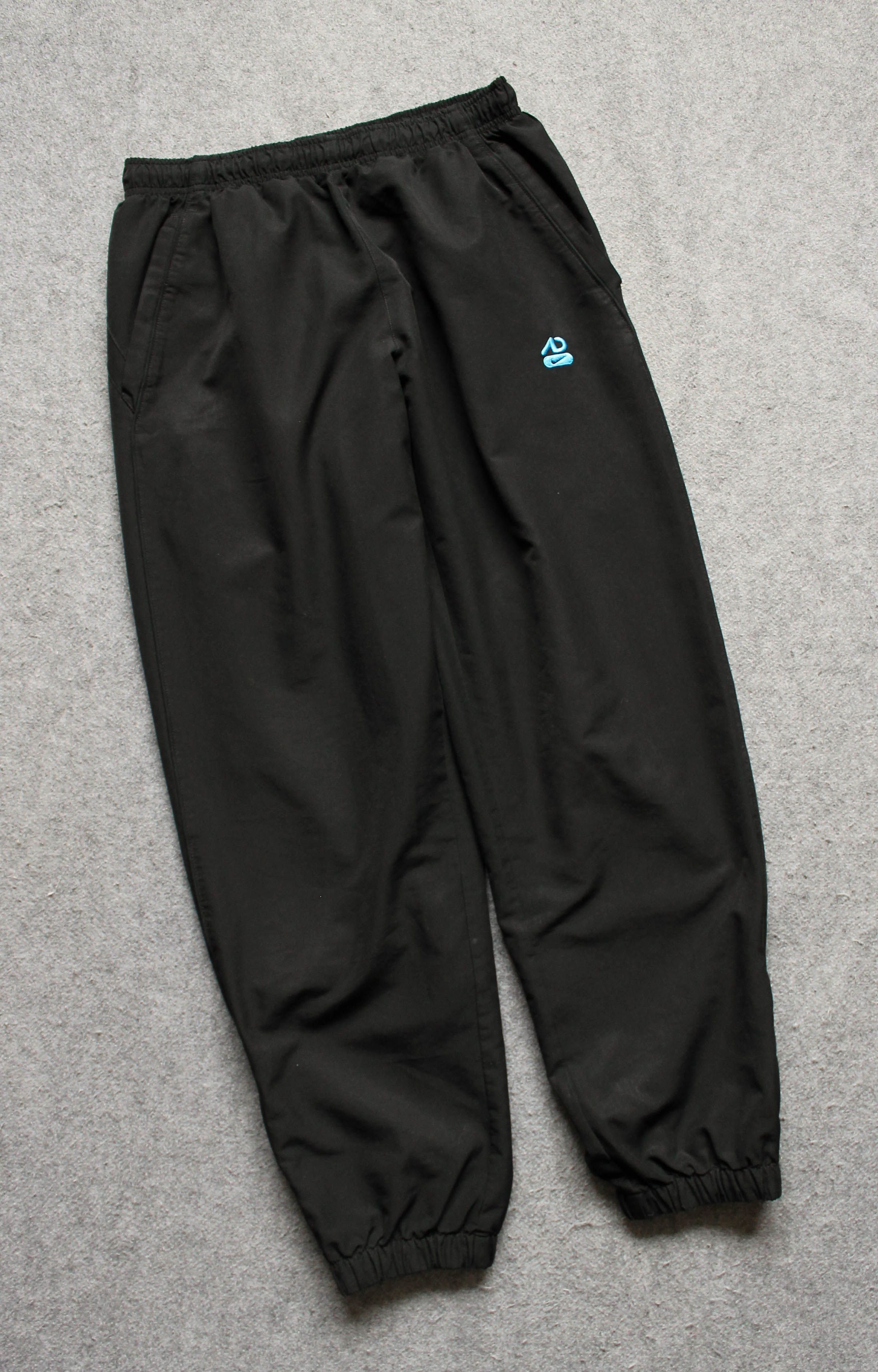 Pre-owned Nike X Vintage Nike Embroidered Swoosh Sweat Pants In Black