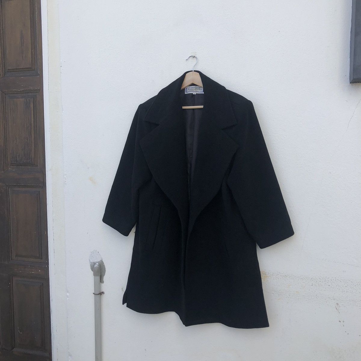 Yves Saint Laurent 🔥RICH BLACK - FLY COATS LONG JACKET WOOL DOUBLE BREAST Size US M / EU 48-50 / 2 - 3 Thumbnail
