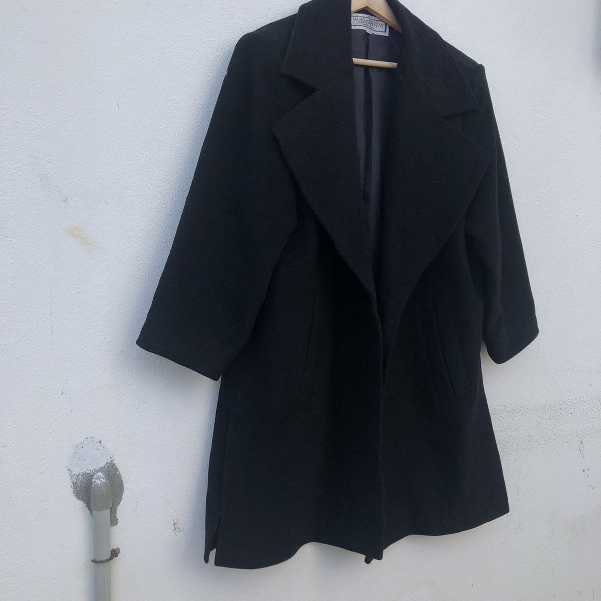Yves Saint Laurent 🔥RICH BLACK - FLY COATS LONG JACKET WOOL DOUBLE BREAST Size US M / EU 48-50 / 2 - 5 Thumbnail
