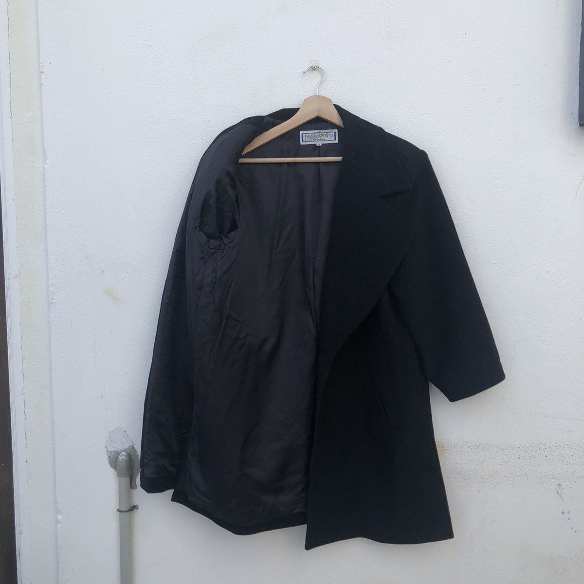 Yves Saint Laurent 🔥RICH BLACK - FLY COATS LONG JACKET WOOL DOUBLE BREAST Size US M / EU 48-50 / 2 - 2 Thumbnail