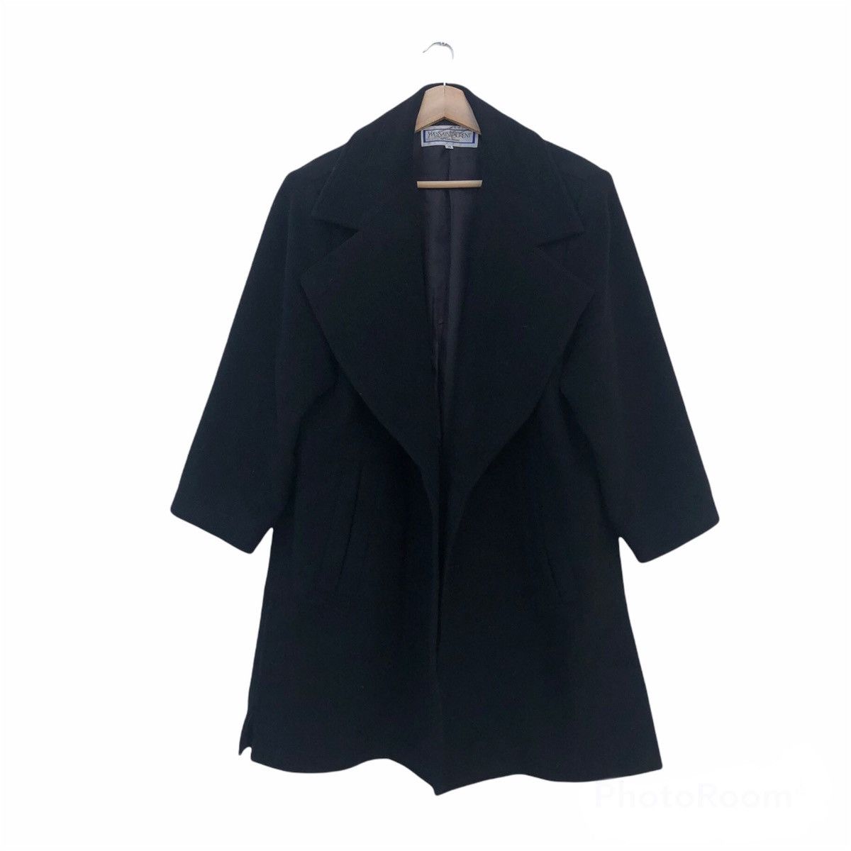 Yves Saint Laurent 🔥RICH BLACK - FLY COATS LONG JACKET WOOL DOUBLE BREAST Size US M / EU 48-50 / 2 - 1 Thumbnail