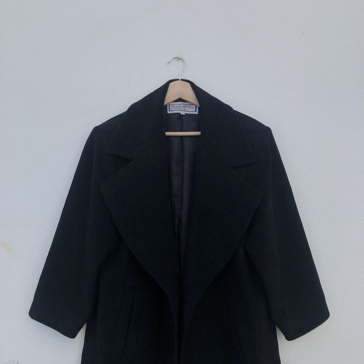 Yves Saint Laurent 🔥RICH BLACK - FLY COATS LONG JACKET WOOL DOUBLE BREAST Size US M / EU 48-50 / 2 - 4 Thumbnail
