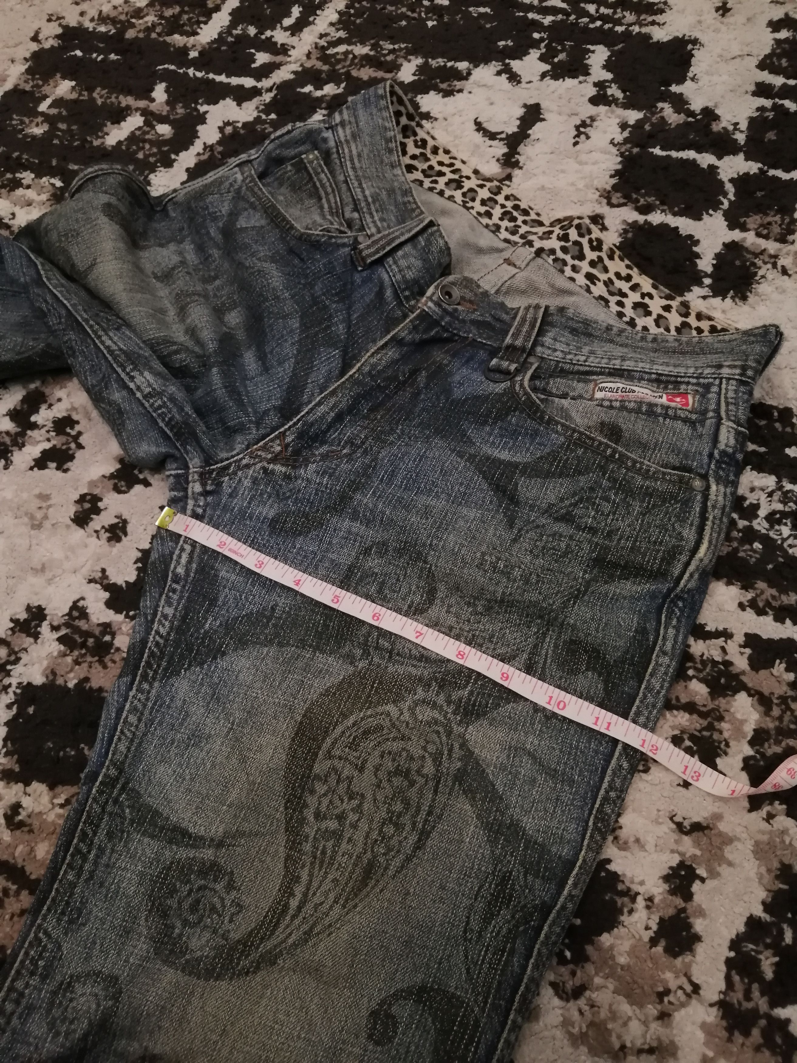 Nicole Club Vintage Nicole Club For Men Overprint Flared Jeans Size US 33 - 14 Thumbnail