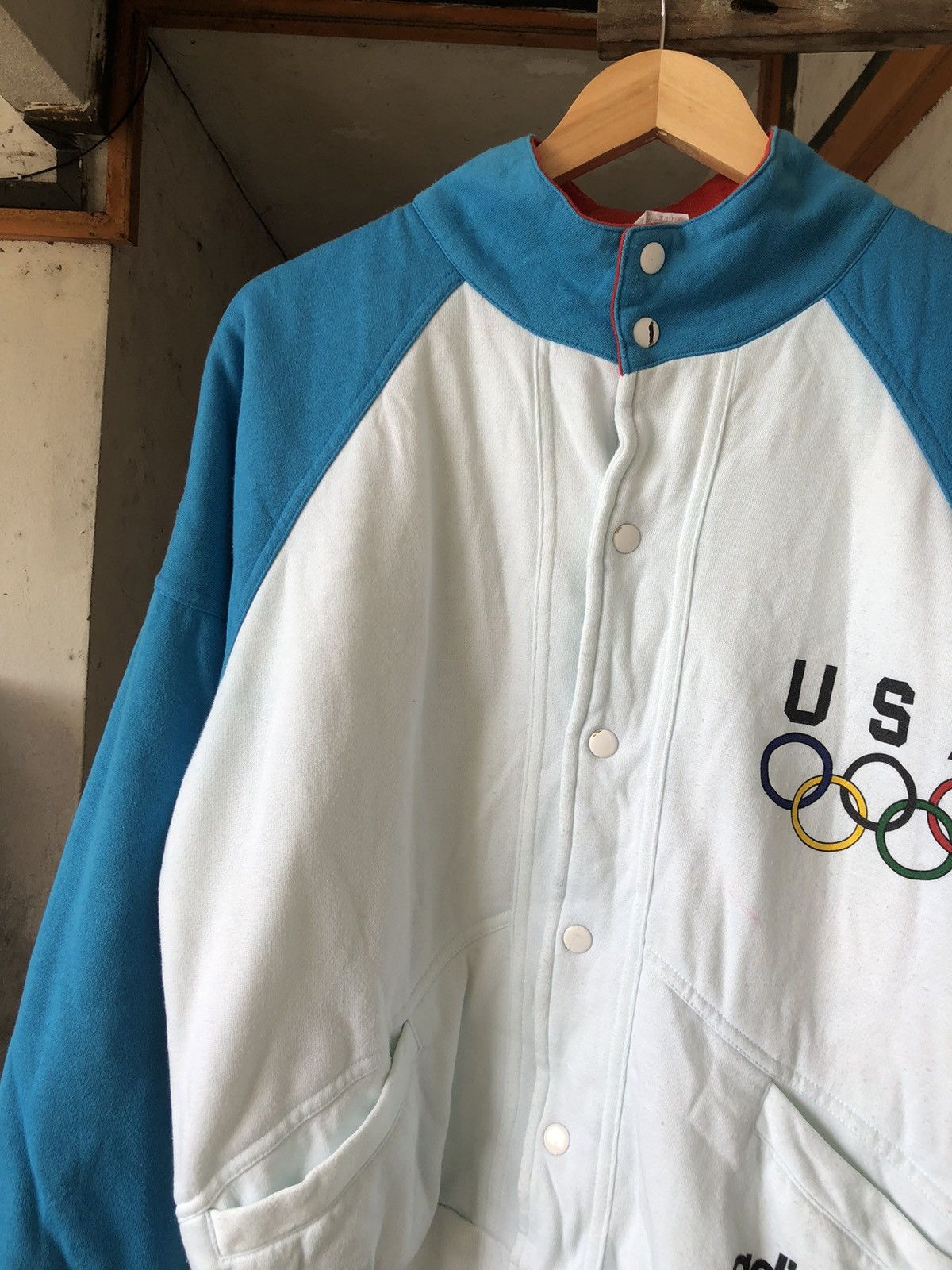 Adidas Vintage 90s Adidas USA Olympic Button Up Jacket Size US L / EU 52-54 / 3 - 5 Thumbnail
