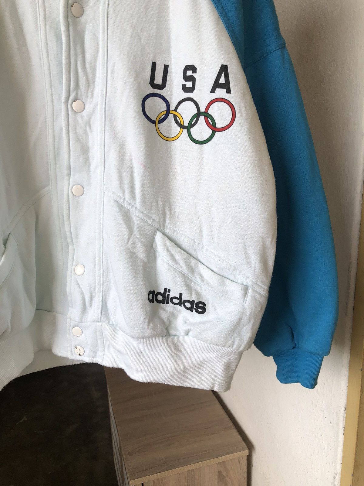 Adidas Vintage 90s Adidas USA Olympic Button Up Jacket Size US L / EU 52-54 / 3 - 6 Thumbnail