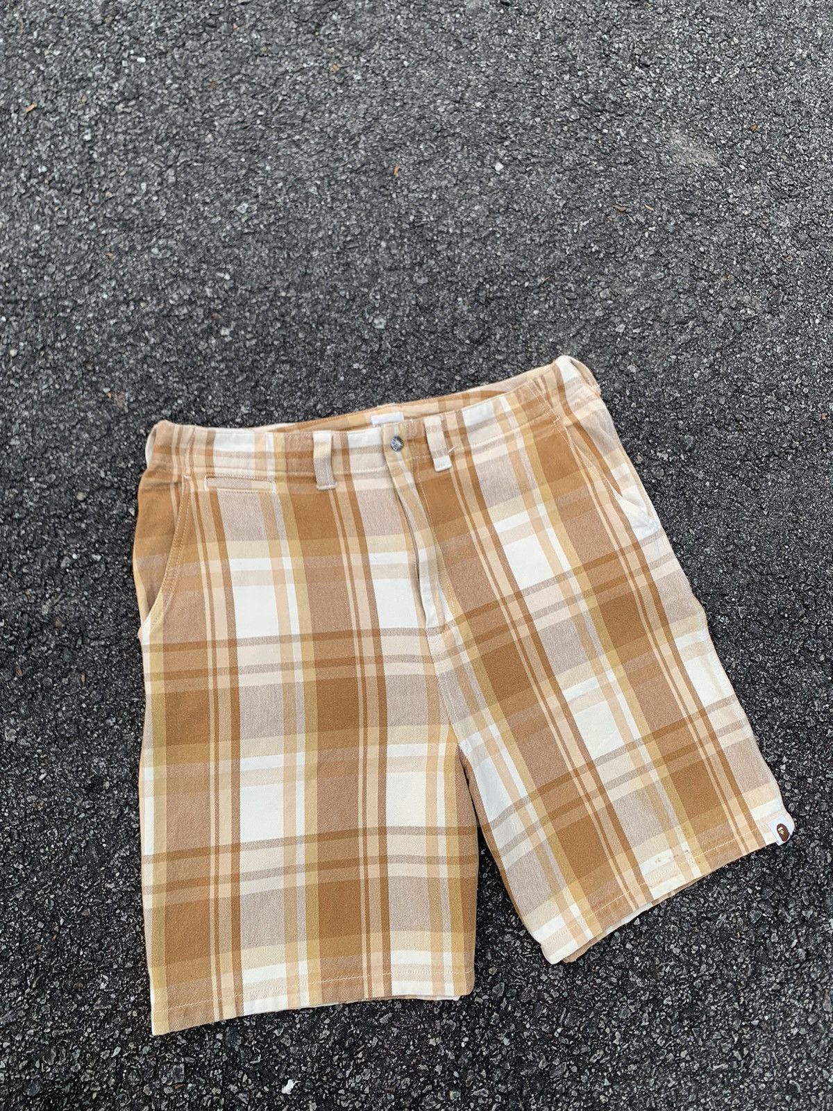 Bape Bape Check Shorts Size US 33 - 1 Thumbnail