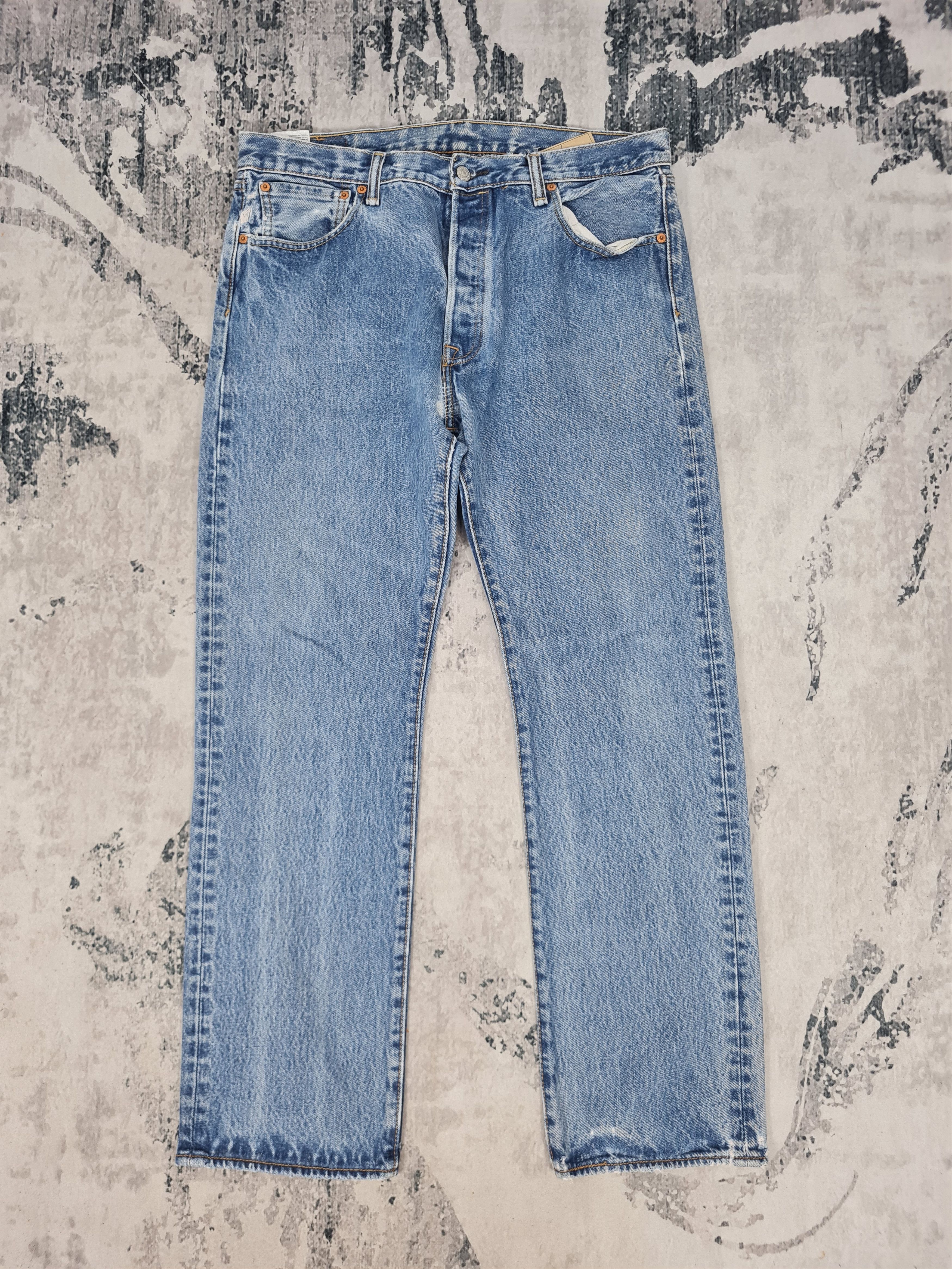 Levi's LEVIS 501 Faded Stonewash Light Blue Jeans L0313 Size 35x30 Size US 35 - 1 Thumbnail