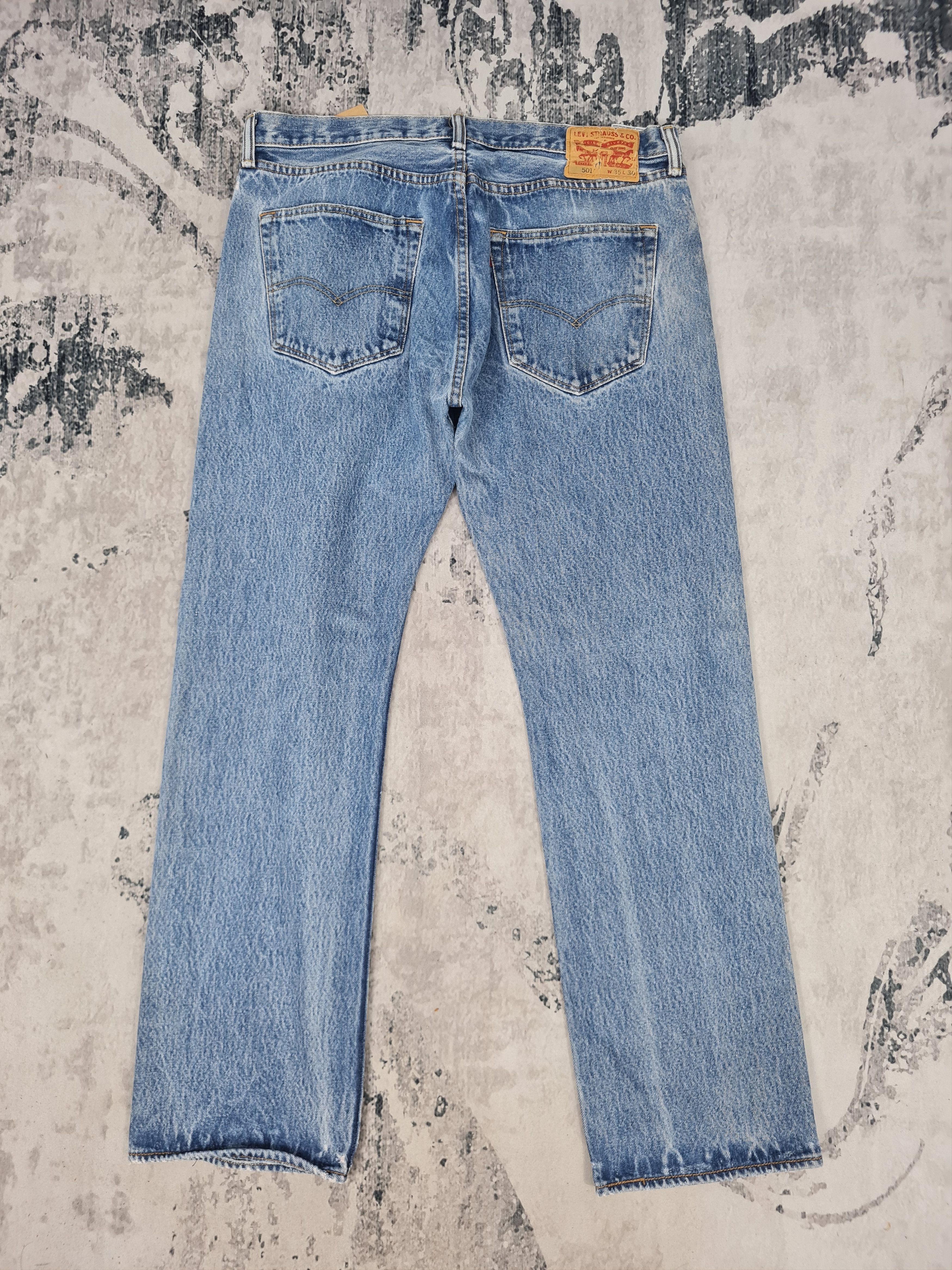 Levi's LEVIS 501 Faded Stonewash Light Blue Jeans L0313 Size 35x30 Size US 35 - 2 Thumbnail