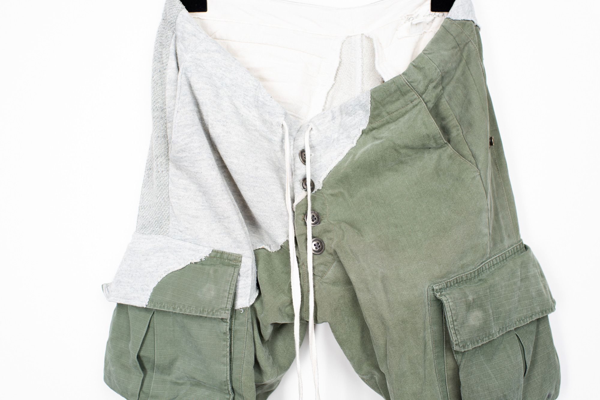 Greg Lauren Grey fleece / army tent slim cargo lounge pant Size US 30 / EU 46 - 2 Thumbnail