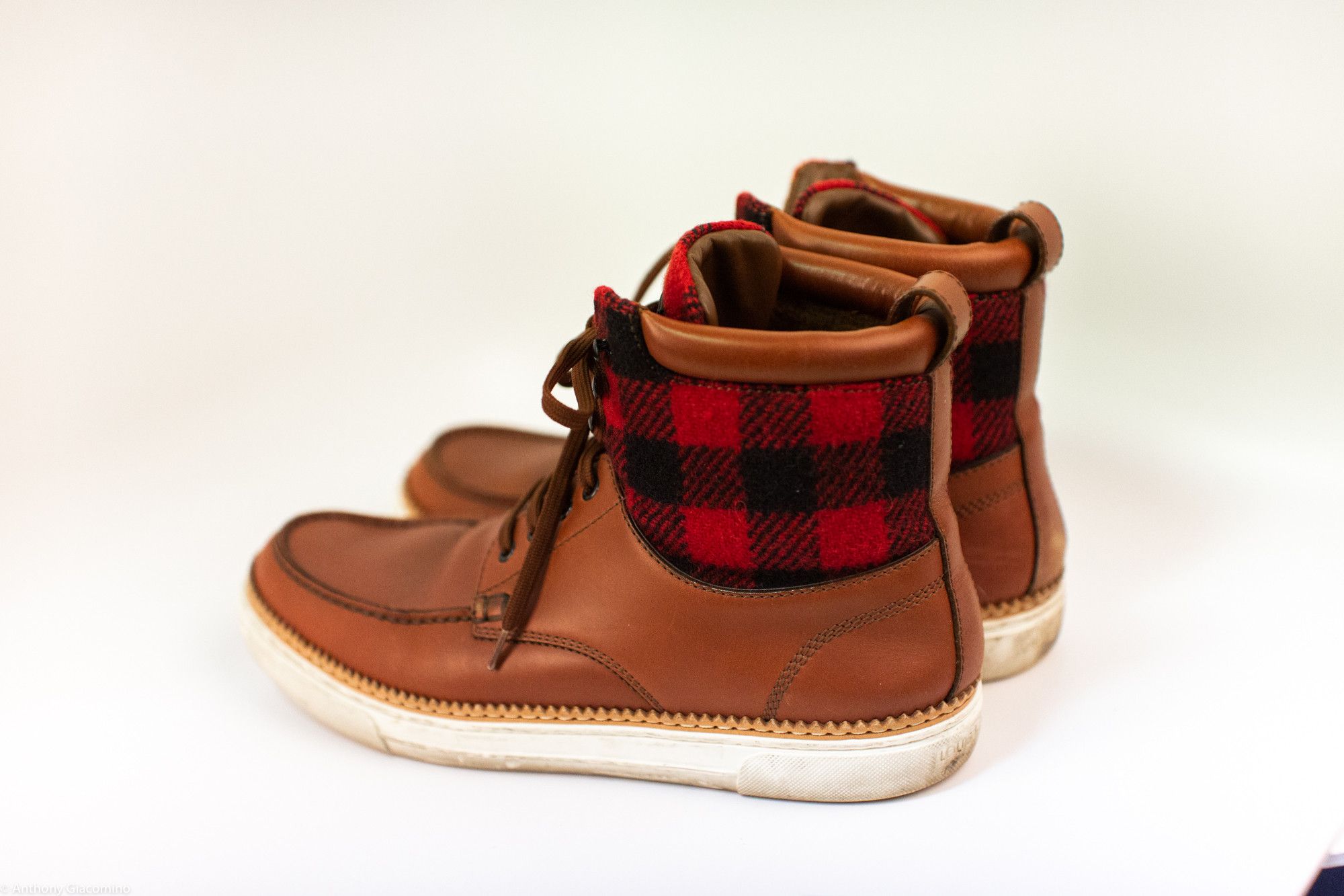 Louis Vuitton Check Pattern High-cut Shoes Boots Brown/red Leather Size US 9.5 / EU 42-43 - 5 Thumbnail