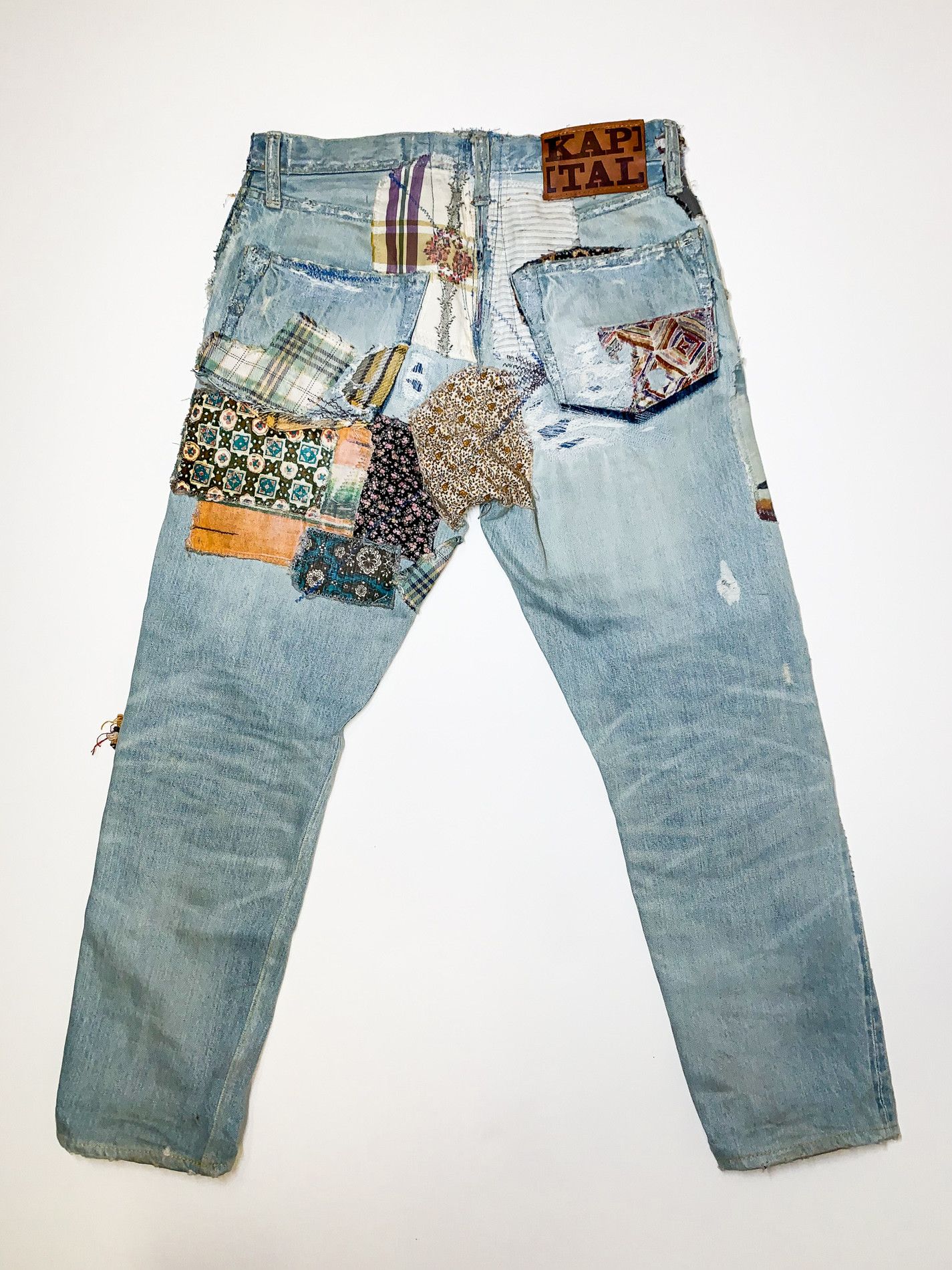 Kapital KAPITAL "Happy Patchwork Tapered" Denim Size US 30 / EU 46 - 2 Thumbnail