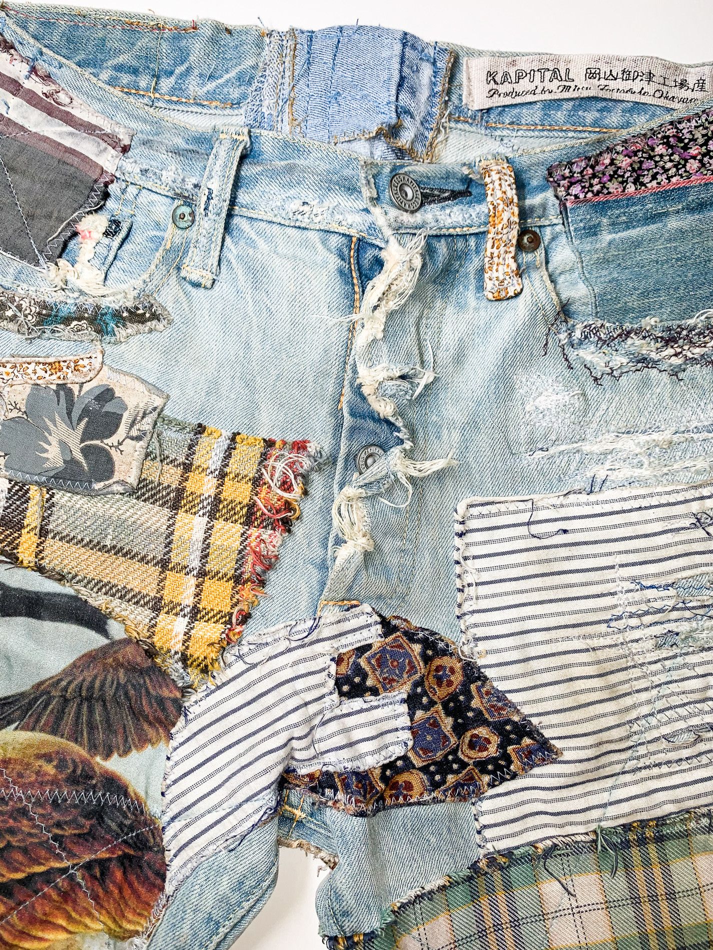 Kapital KAPITAL "Happy Patchwork Tapered" Denim Size US 30 / EU 46 - 8 Thumbnail