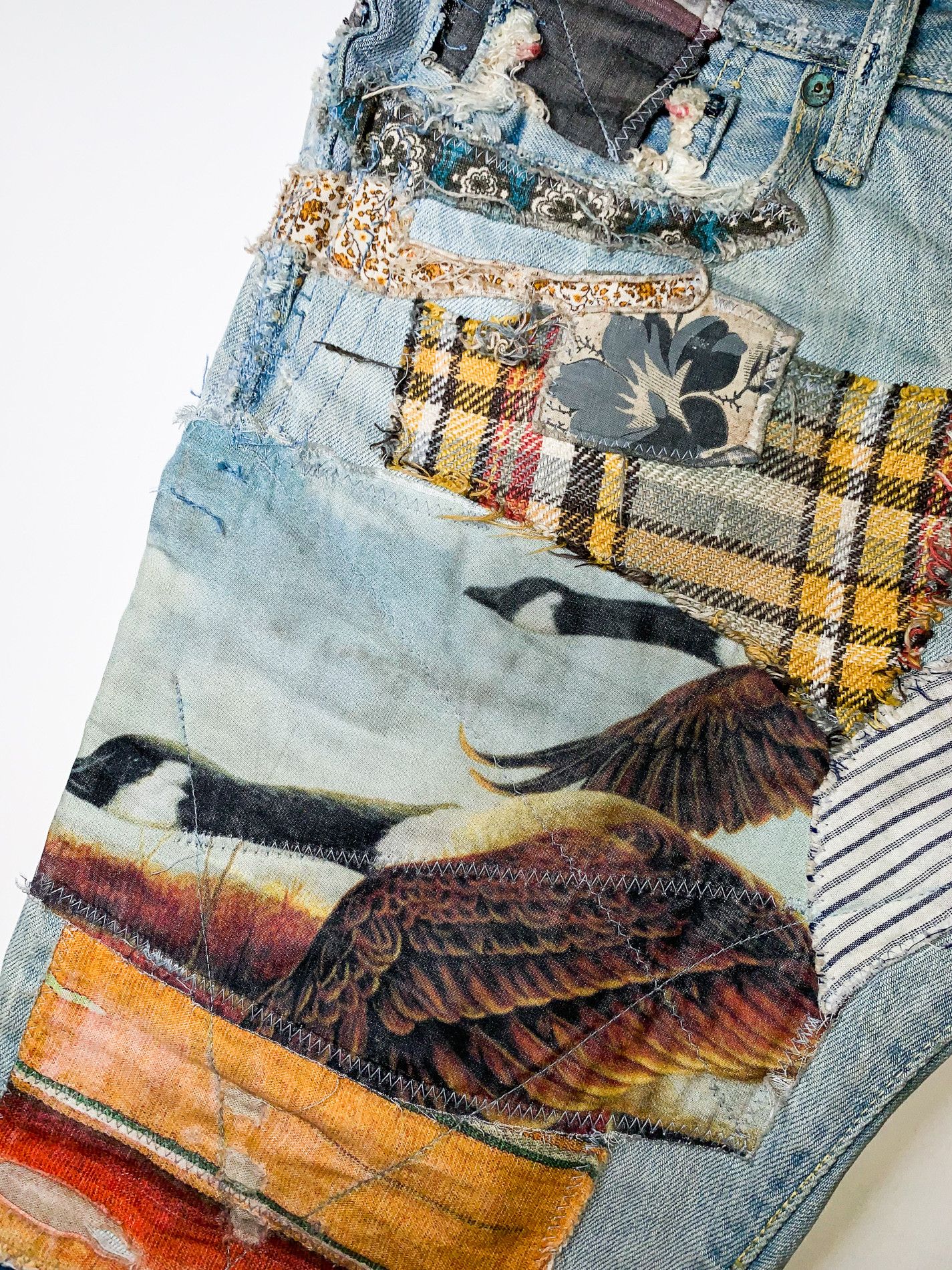 Kapital KAPITAL "Happy Patchwork Tapered" Denim Size US 30 / EU 46 - 6 Thumbnail