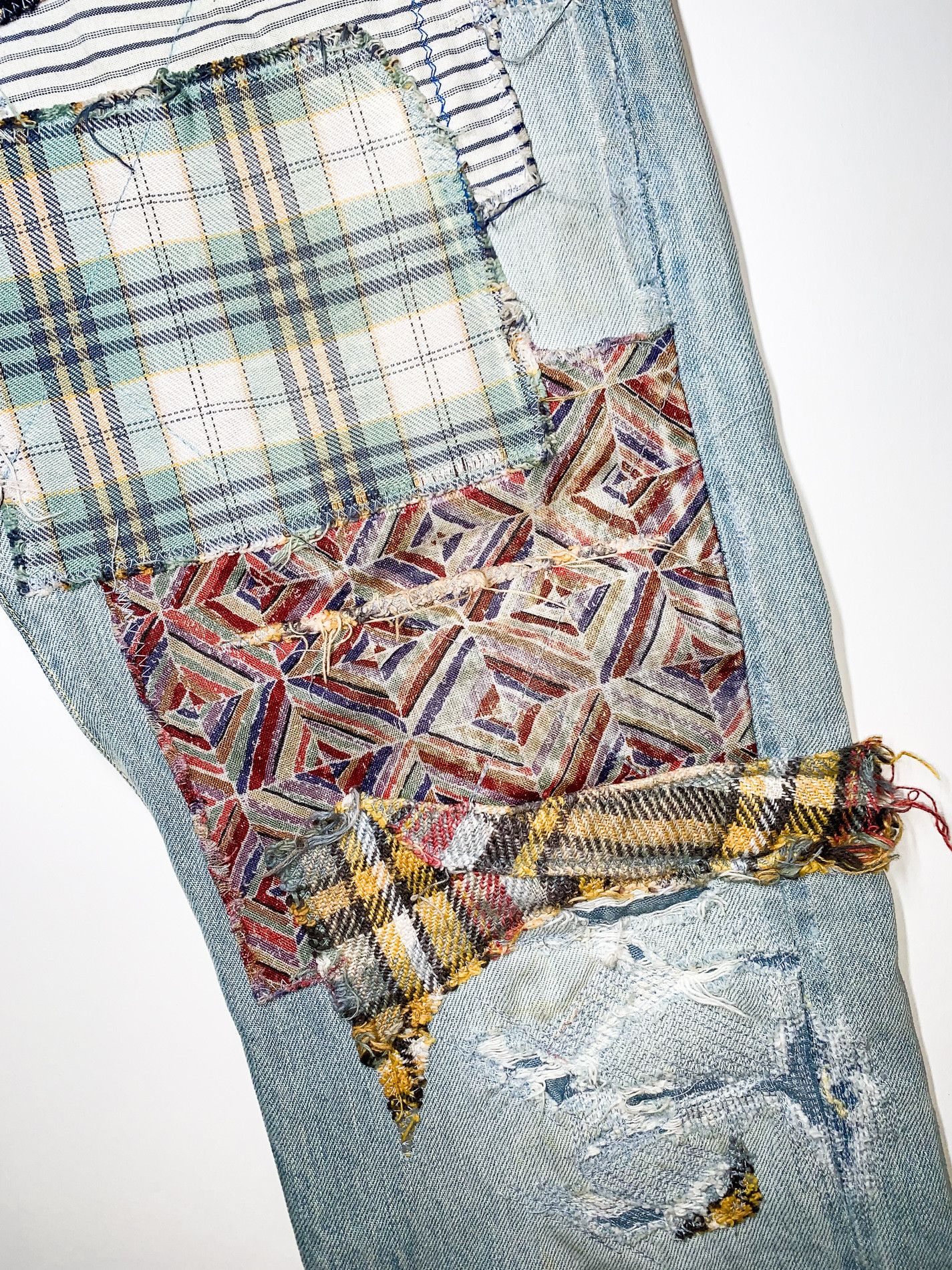 Kapital KAPITAL "Happy Patchwork Tapered" Denim Size US 30 / EU 46 - 5 Thumbnail