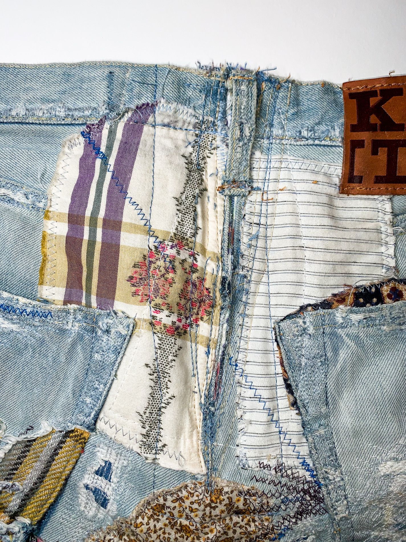 Kapital KAPITAL "Happy Patchwork Tapered" Denim Size US 30 / EU 46 - 11 Thumbnail