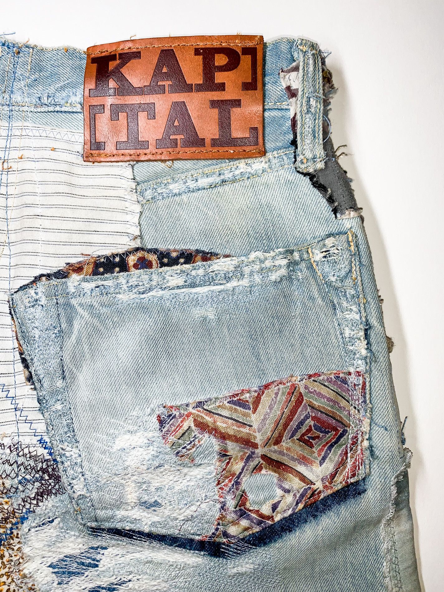 Kapital KAPITAL "Happy Patchwork Tapered" Denim Size US 30 / EU 46 - 12 Thumbnail