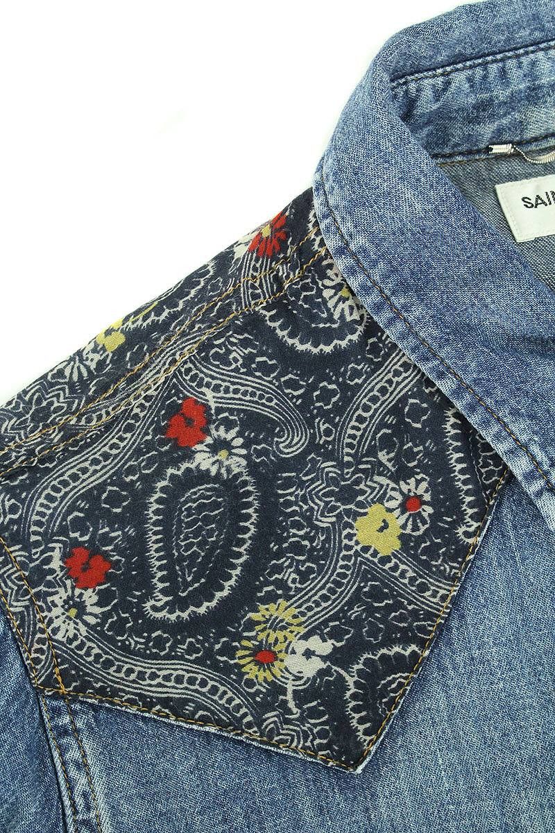 Saint Laurent Paris Western Bandana Denim Shirt Size US S / EU 44-46 / 1 - 4 Thumbnail