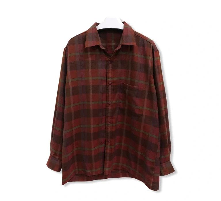 Flannel × Vintage Vintage Monsieur Sunmaruka Plaid Tartan Flannel Shirt 👕 Size US M / EU 48-50 / 2 - 1 Thumbnail