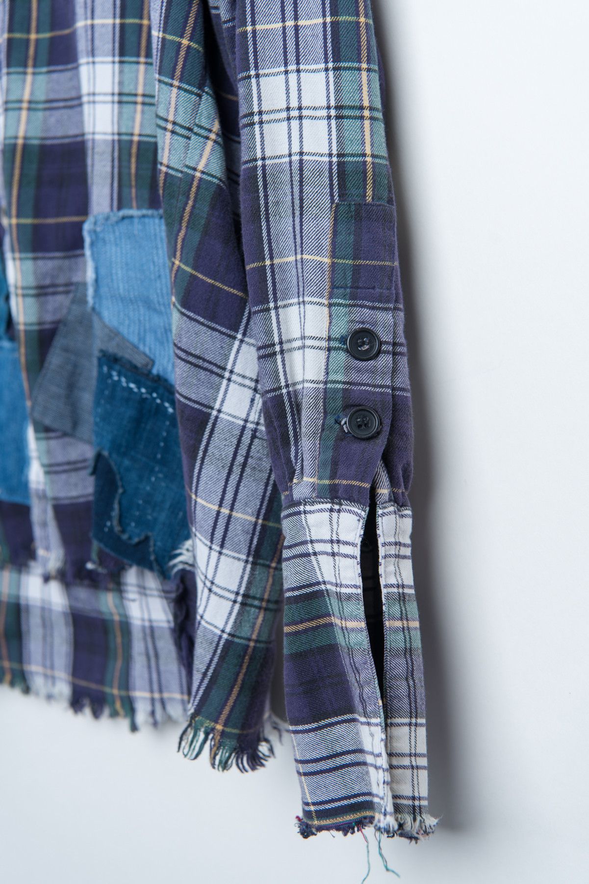 Greg Lauren Flannel Studio Shirt w/ Patchwork Size US M / EU 48-50 / 2 - 4 Thumbnail