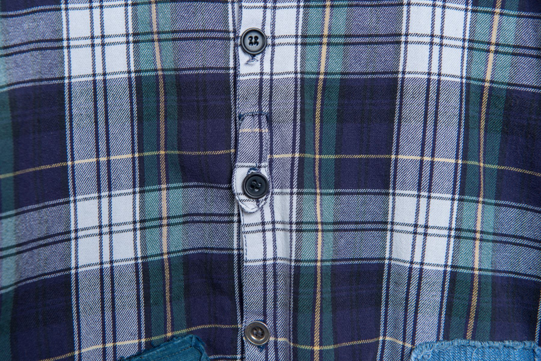 Greg Lauren Flannel Studio Shirt w/ Patchwork Size US M / EU 48-50 / 2 - 5 Thumbnail