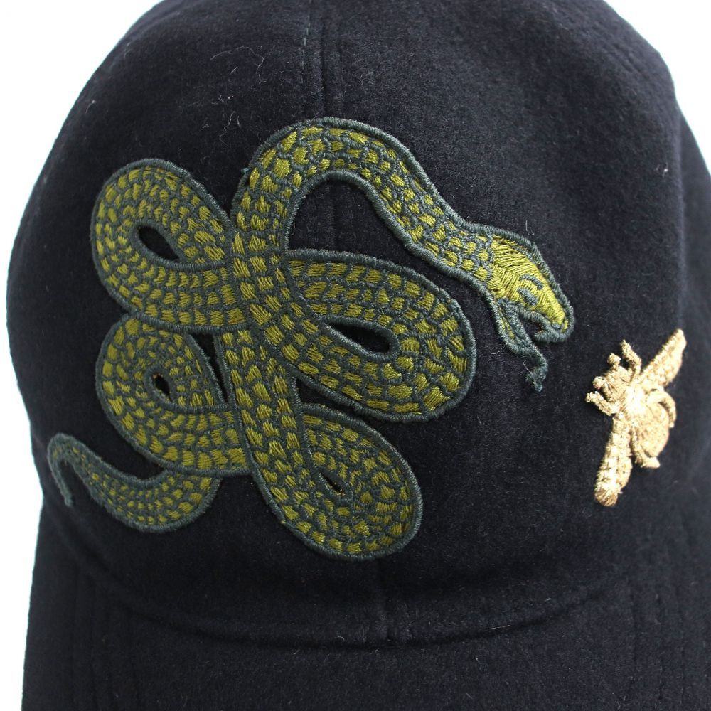 Gucci Felt Snake Bee Embroidered cap Size ONE SIZE - 7 Thumbnail
