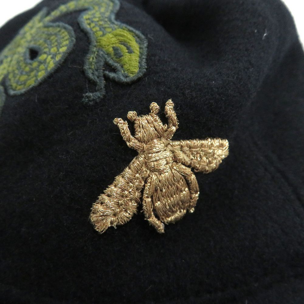 Gucci Felt Snake Bee Embroidered cap Size ONE SIZE - 8 Thumbnail