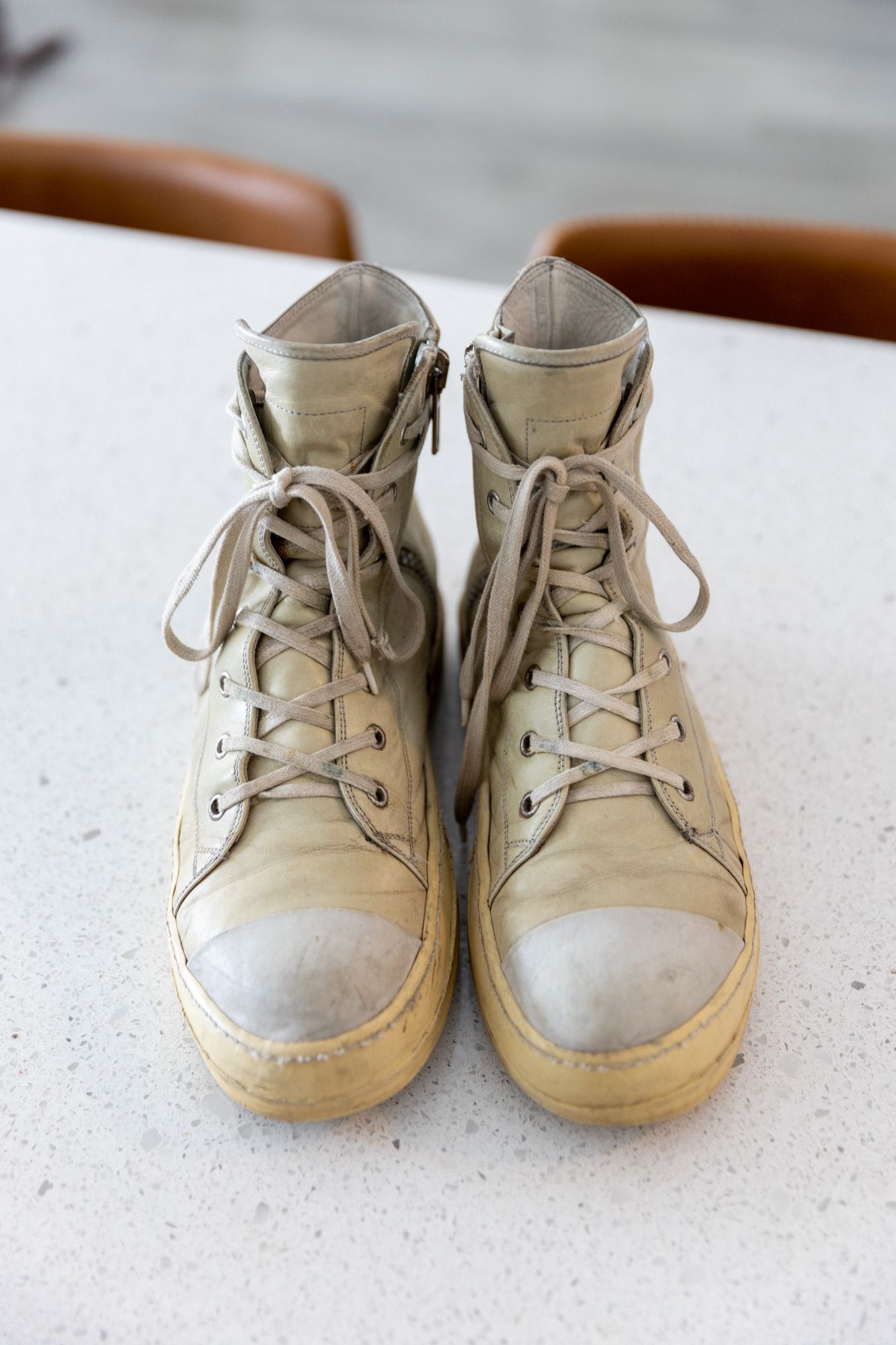 Rick Owens Deceased Leather Milk Ramones Size US 9.5 / EU 42-43 - 2 Thumbnail
