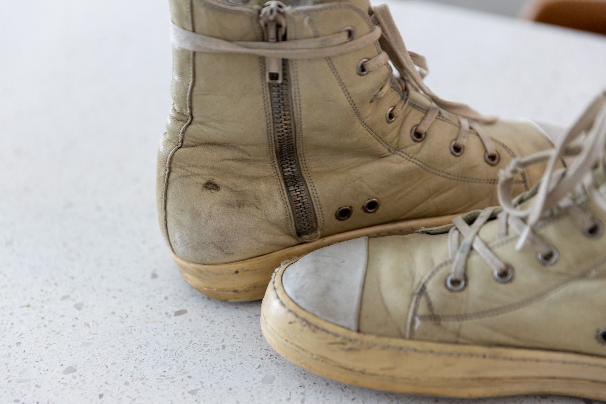Rick Owens Deceased Leather Milk Ramones Size US 9.5 / EU 42-43 - 10 Thumbnail