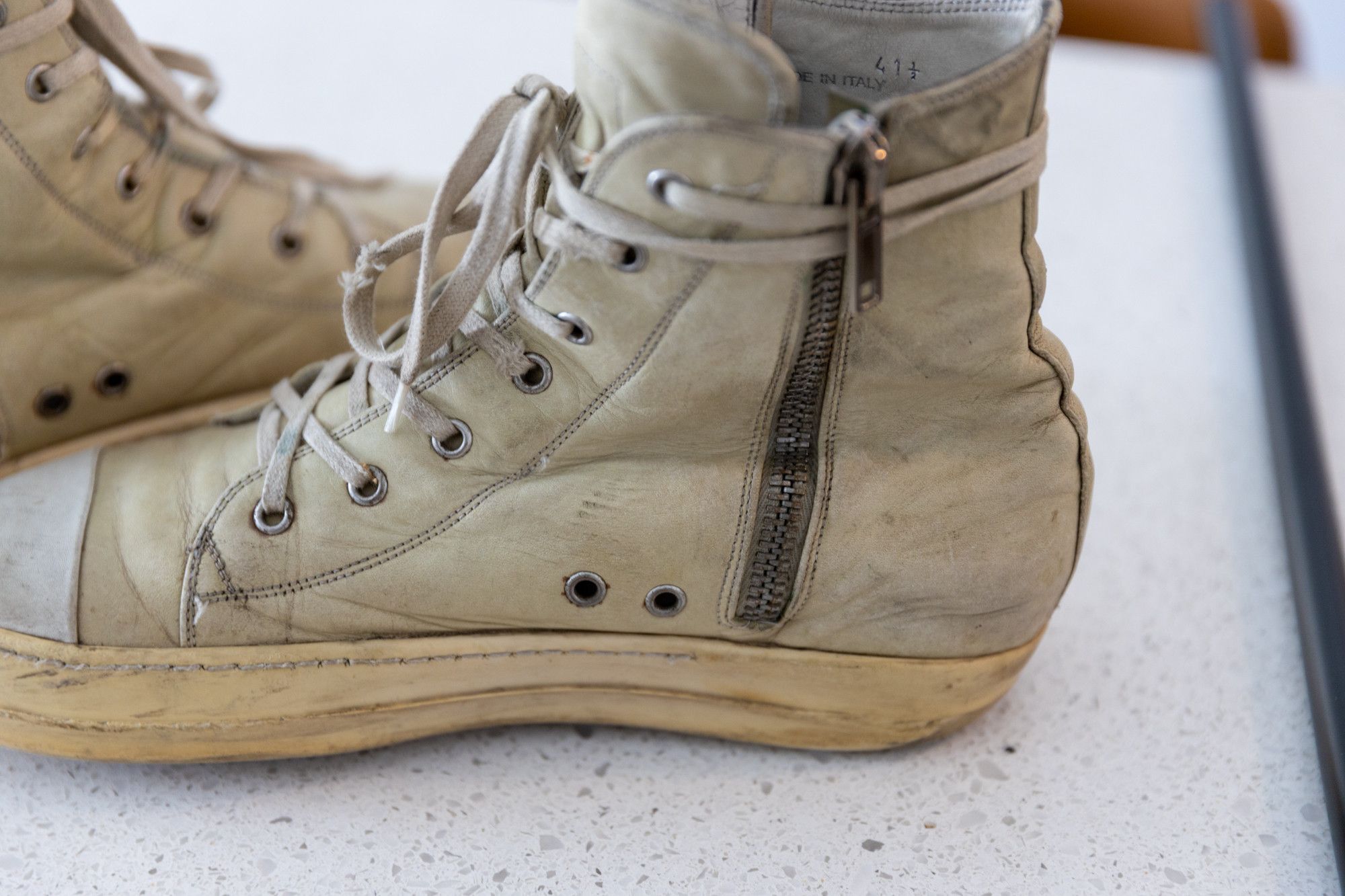 Rick Owens Deceased Leather Milk Ramones Size US 9.5 / EU 42-43 - 11 Thumbnail