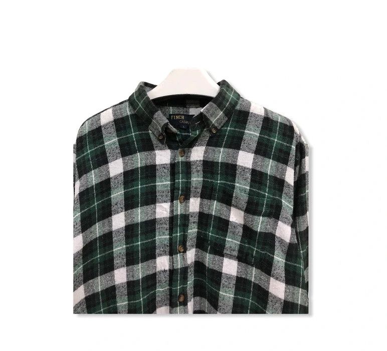 Flannel × Vintage Vintage Finch Plaid Tartan Flannel Shirt 👕 Size US M / EU 48-50 / 2 - 2 Thumbnail