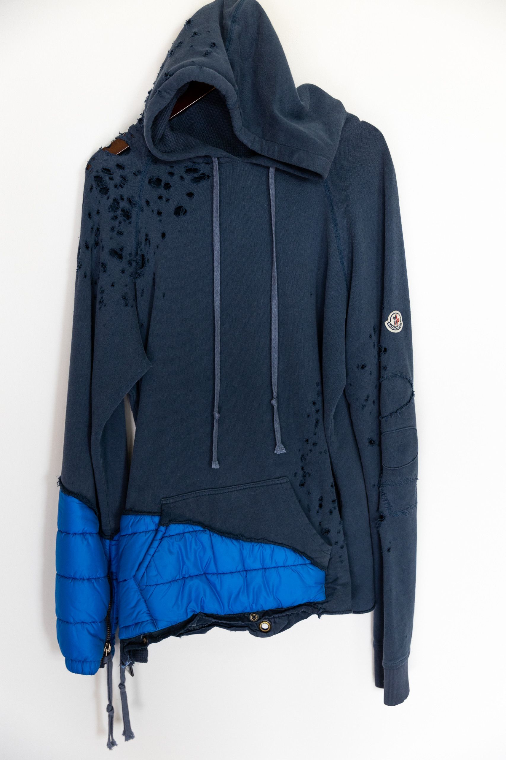 Blue moncler hoodie sales