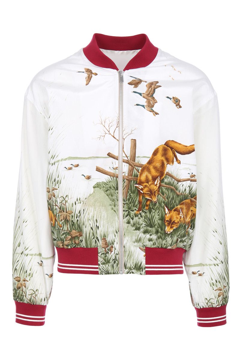 Fox Print Silk Jacket