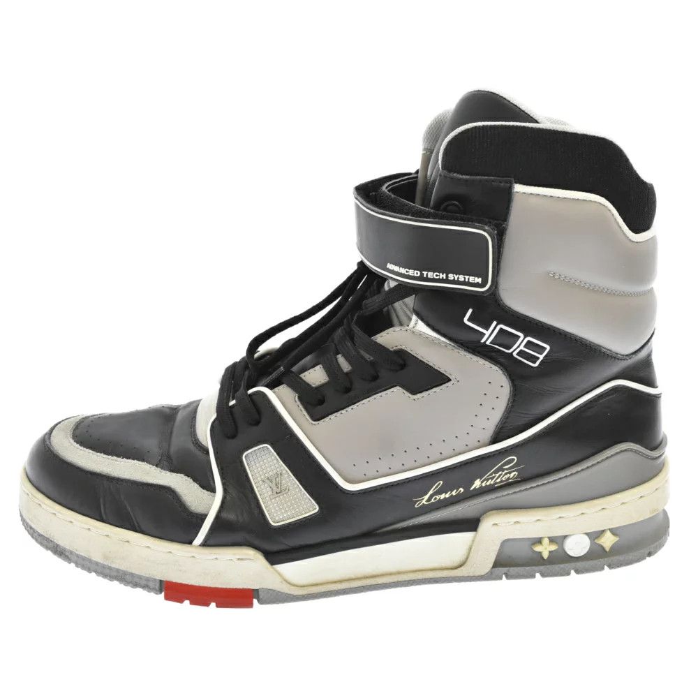 Pre-owned Louis Vuitton 19ss Trainer Line High-top Sneakers Cl 1128 Black/gray