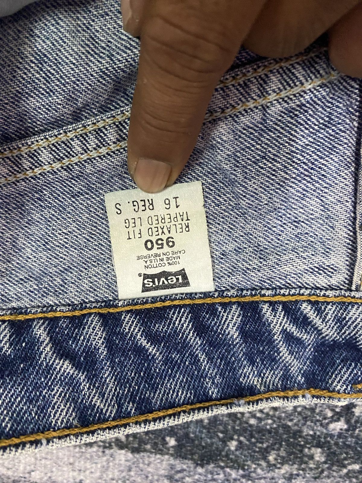 Levi's × Vintage Vintage Levis 950 15951 Orange Tab Denim Jeans Size US 33 - 6 Thumbnail