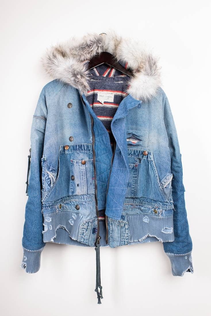 Greg Lauren Brand New Denim Flight Jacket Size US M / EU 48-50 / 2 - 1 Thumbnail