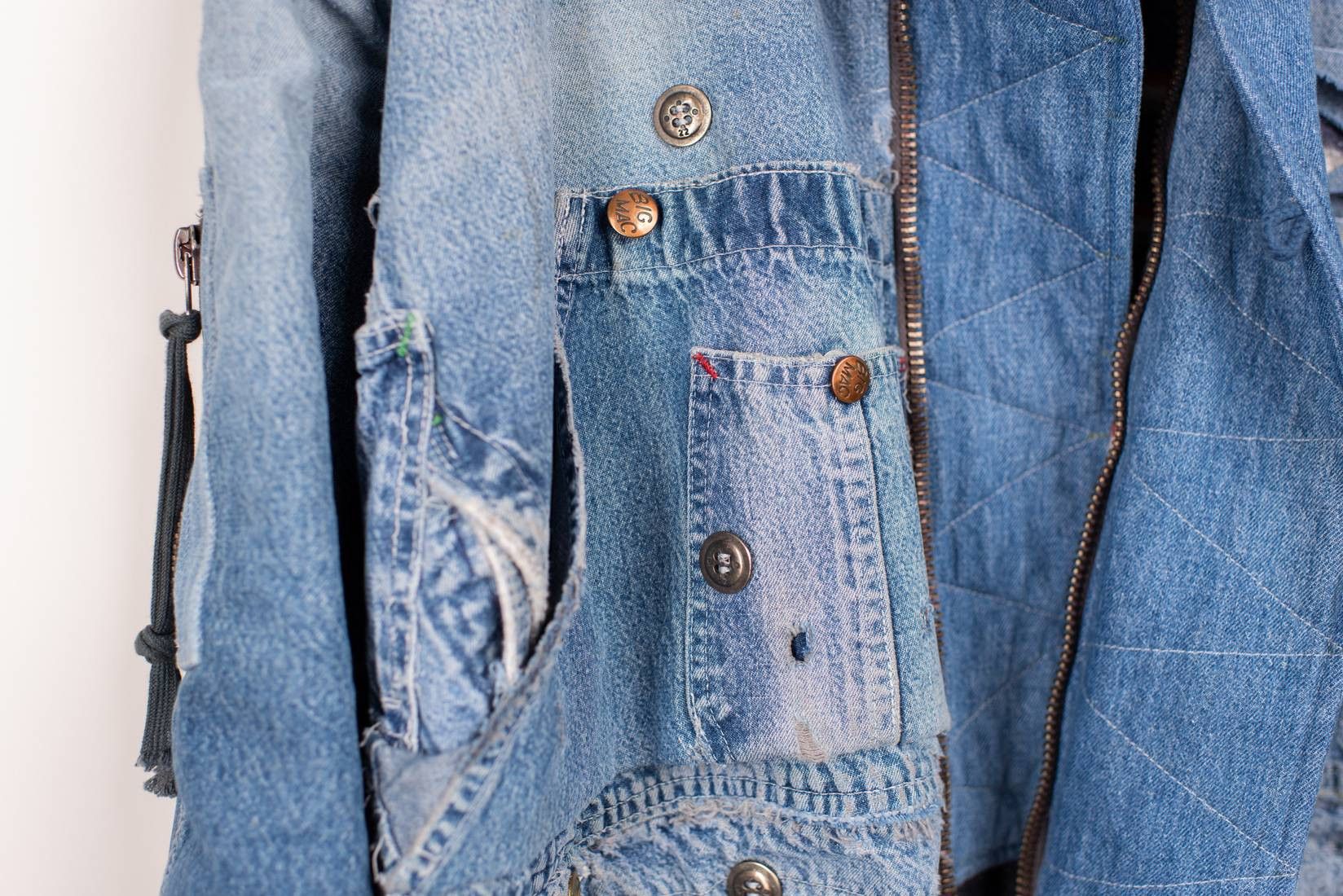 Greg Lauren Brand New Denim Flight Jacket Size US M / EU 48-50 / 2 - 5 Thumbnail
