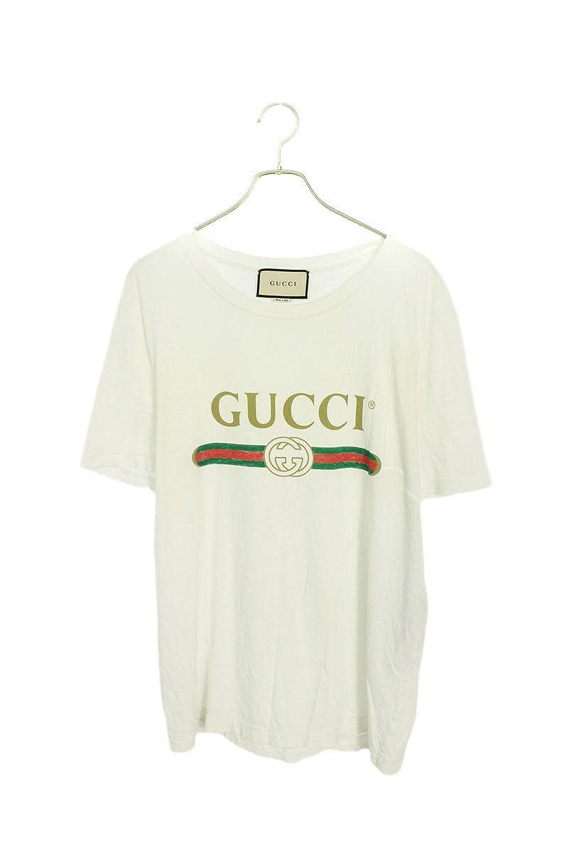 Gucci Gucci Oversized Logo Washed Tee White Size US M / EU 48-50 / 2 - 1 Thumbnail