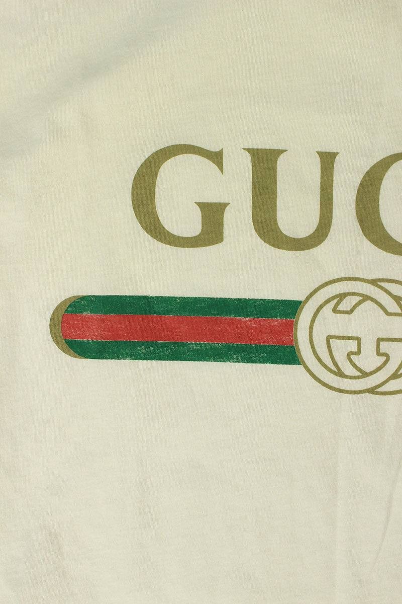 Gucci Gucci Oversized Logo Washed Tee White Size US M / EU 48-50 / 2 - 5 Thumbnail